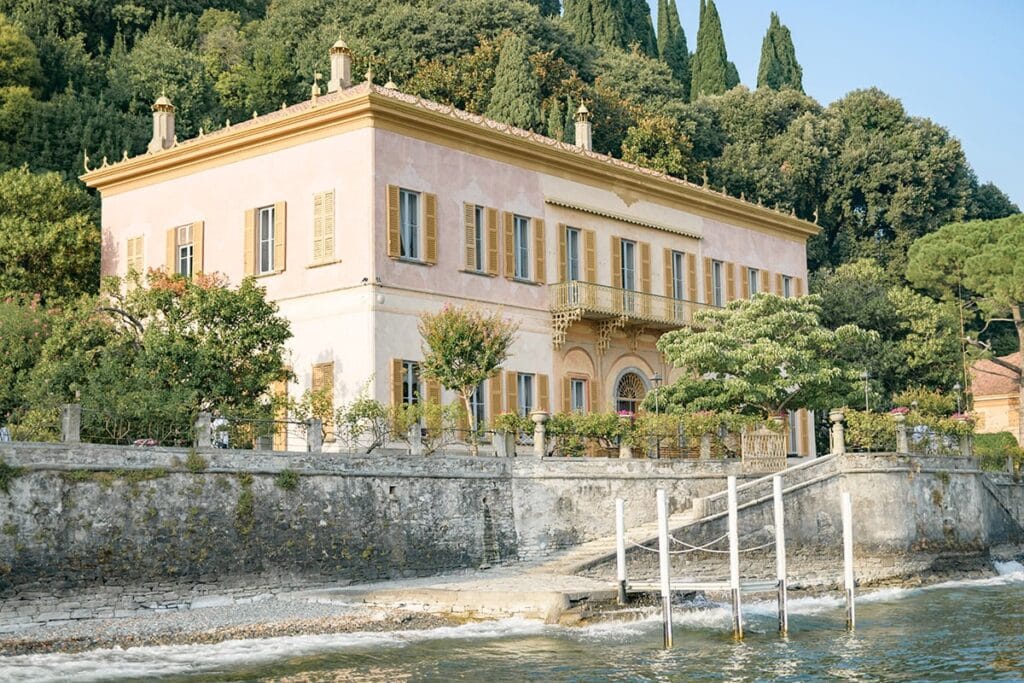 Villa Pizzo viewed from the lake - Lake Como Wedding Venues