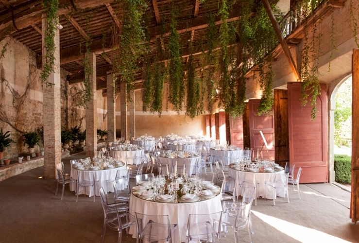 Wedding Receptions with tables in Lemon House at Villa Grabau