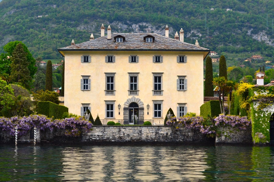 Main view of Villa Balbiano as seen from the lake - Lake Como Wedding Venues