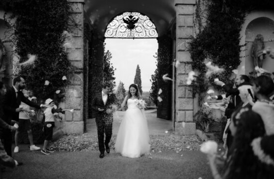End of wedding ceremony at Villa Orsini Colonna