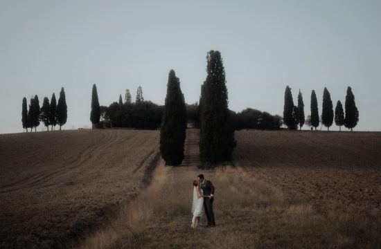 Couple eloping at San Quirico d'Orcia for their Tuscany Wedding