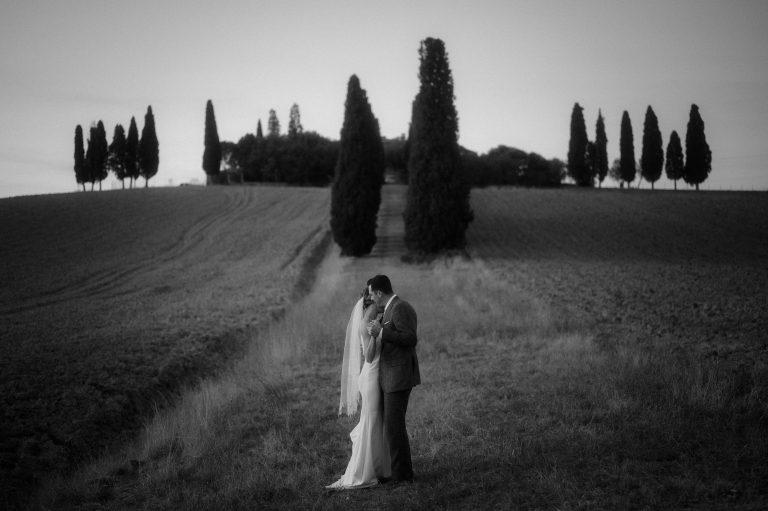 Bride and groom dancing after Intimate Wedding in Tuscany Elopement